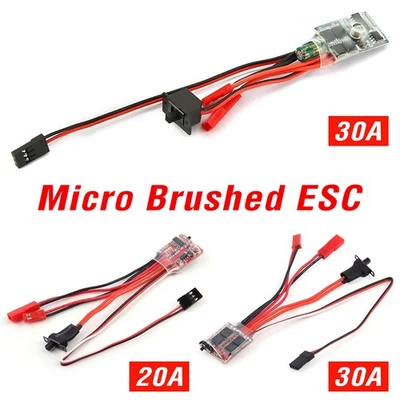 20A 30A Brushed ESC RC Motor Micro ESC for 1/16 1/18 1/24 RC Car Tank w/Brake - Image 1 of 4