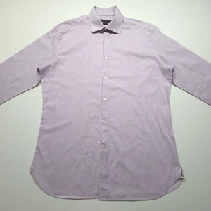 Camisa John Varvatos EE. UU. Para Hombres Grande Púrpura Fina Pin Rayas Calce Ajustado Informal Trabajo - Imagen 1 de 22