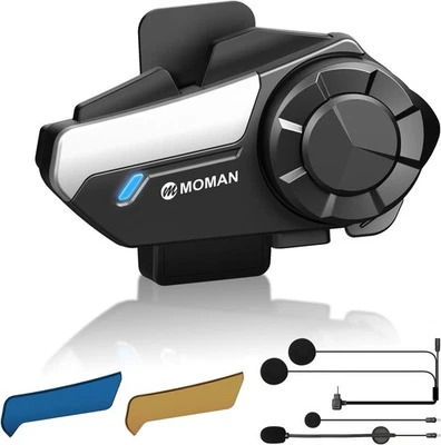 Moman H2S Helmet Intercom with Triple Noise Cancellation Music Sharing AI Voice - Image 1 of 4