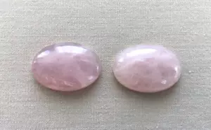 Vintage 2 Rose Quartz 25 x 18 mm Large Oval Cabochon Loose Gemstones Jewelry - Imagen 1 de 6