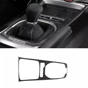 Carbon Fiber Console Manual Gear Shift Panel Cover For Chevrolet Camaro 2010-15 - Picture 1 of 6