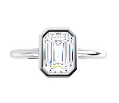 1.40 carat Emerald cut Diamond Solitaire Engagement Platinum Ring GIA cert E VVS - Image 1 of 4