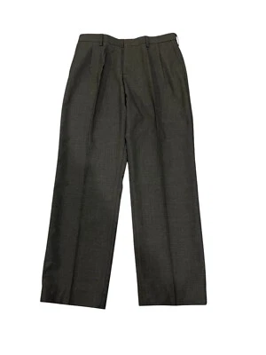Pantalones de vestir Edwards para hombre gris frente plano tejido de poli lana talla 32X30 nuevos con etiquetas Foto 1 de 4