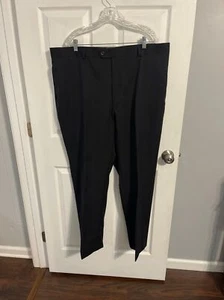 Pronto Uomo 100% Wool Black Suit Pants Size 44x32 - Picture 1 of 9