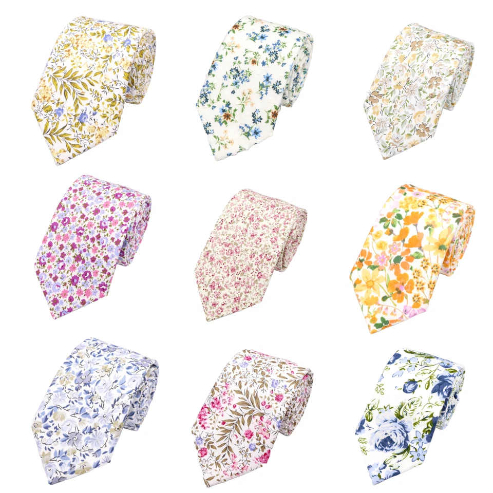 Mens Classic Pastel Floral Wedding Business Necktie Tie - Image 1 of 1