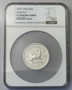 2025 South Africa Silver Krugerrand 2 oz Proof Graded BY NGC PF-70 Low Mintage - Picture 1 of 2