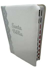 biblia letra grande Para Boda Reina valera 1960 Blanca Indice Vinilo - Picture 1 of 9
