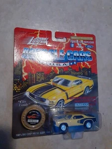 Rare Johnny Lightning Topper Musxle Cars USA 1970 Plymouth Cuda Yellow Baracuda  - Picture 1 of 2