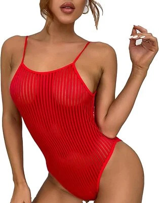 Nuevo traje de baño transparente cuando está mojado, malla de malla transparente para mujer transparente a través de una pieza Foto 1 de 4