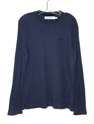 Camisa Térmica Calvin Klein Jeans Waffle Para Hombres S Azul Manga Larga Cuello Redondo Top Foto 1 de 4