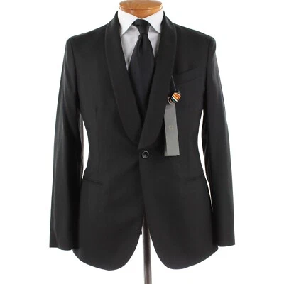 Chaqueta chal solapa Boglioli nueva con etiquetas cena/K talla 48R (38R EE. UU.) en negro 100 % lana Foto 1 de 4