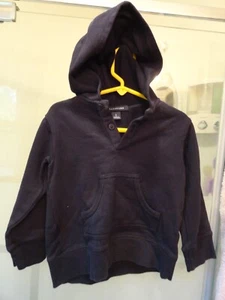 Girls Blue Lands' End Hoodie Pullover Button Placket Sweatshirt Jacket - SZ 4 - Picture 1 of 4