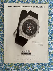 Vintage 1998 Swatch Watch Irony Print Ad Time Cut Too Aluminum - Picture 1 of 7