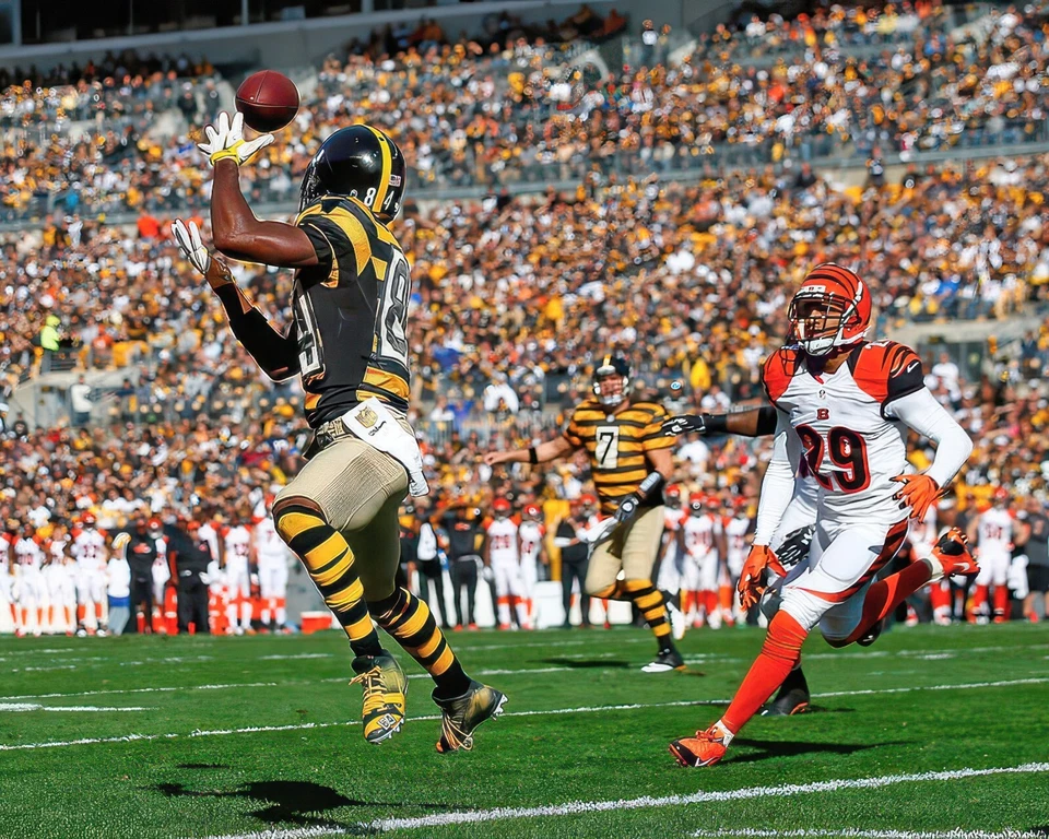Impresión fotográfica brillante Antonio Brown #84 Pittsburgh Steelers NFL 8"X10" 37 Foto 1 de 1