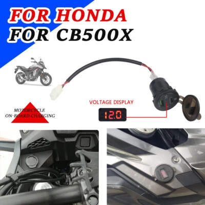 For Honda Cb500X Motorcycle Dual USB Charger Socket Adapter with Voltage Meter - Image 1 of 4