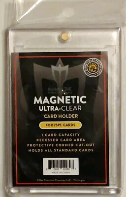 1 MAX Protect Magnetic 75 pt ULTRA Clear Thick Trading Card Holder UV Protection - Image 1 of 2