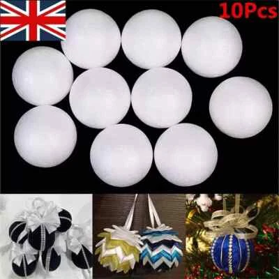 10Pcs Solid Polystyrene Balls 20-80mm Styrofoam Spheres for Crafting Party Decor - Image 1 of 4