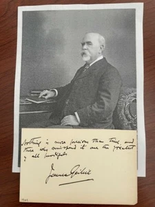 JAMES GEIKIE SIGNED QUOTE, GEOLOGIST, PLEISTOCENE GEOLOGY, GLACIAL ACTION - Picture 1 of 1