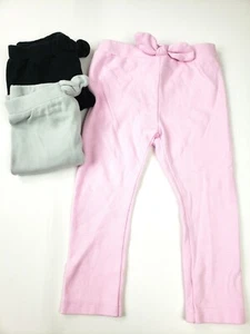 Hudson Baby Toddler Leggings with Bows, 3-Pack, Pink / Black / Gray, 2T - Picture 1 of 4