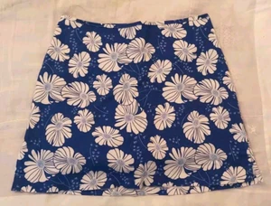 Bamboo Traders Size 14 Blue & White Floral Skort Tennis Pickleball - Picture 1 of 14