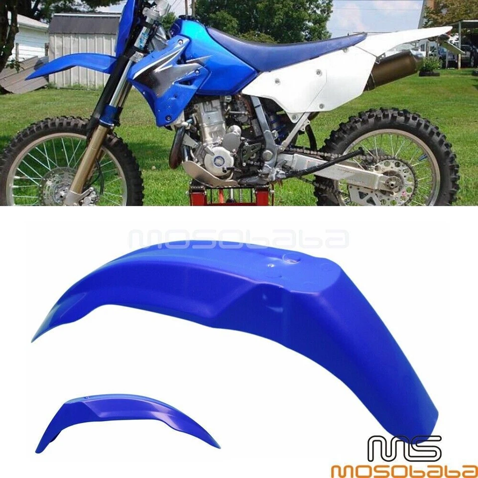 Guardabarros delantero universal para bicicleta Yamaha TT XT TTR WR YZ 225 230 250 426 450 azul Foto 1 de 4
