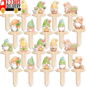 20Pcs Garden Markers Plant Labels Gnome Wooden Vegetable Garden Signs Plant Name - Picture 1 of 6