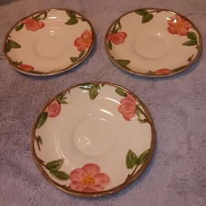 Lotto di 3 piattini vintage Franciscan Desert Rose per tazze da tè USA. - Foto 1 di 4