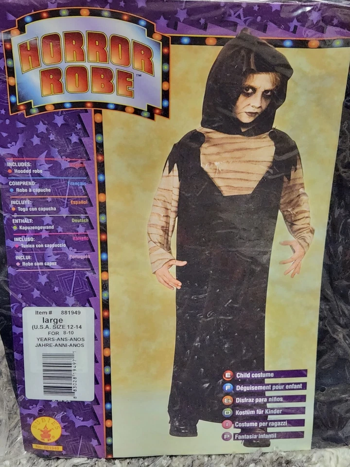 Rubie's Kids Horror Hooded Robe Scary Halloween Costume Child Size L 12-14