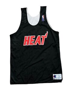 Vintage 90s Champion Miami Heat Basketball Practice Jersey L USA Made Black