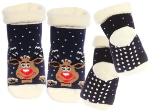 Calcetines térmicos calcetines niños pequeños Navidad calcetines antideslizantes cálidos - Imagen 1 de 3