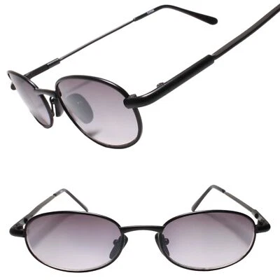 Gafas de sol ovaladas negras verdaderas vintage atemporales de los 80 90 estilo grunge vibraciones nostálgicas Foto 1 de 3