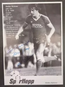 Detlev Schnier handsignierte Autogrammkarte,Arminia Bielefeld,Sportlepp,DFB - Bild 1 von 2