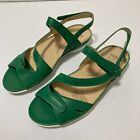 Ziera Shoes Womens 40 W Au 9 Green Leather Sandals Soft Comfort Support New