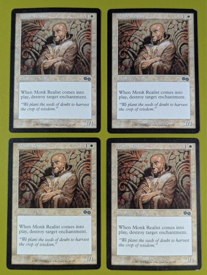 Monk Realist x4 Urza's Saga 4x Playset Magic the Gathering MTG - Image 1 of 1