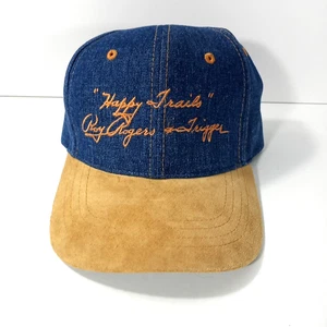 NOS Happy Trails Roy Rogers & Trigger Hat Cap Strapback Denim & Brown Otto - Picture 1 of 7