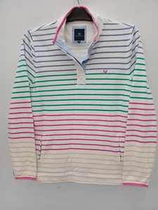 Crew Clothing Größe 16 bunt gestreiftes Baumwoll-Longsweatshirt mit Taschen. - Bild 1 von 20