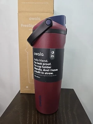 Бутылка для воды Owala FreeSip Sway из нержавеющей стали / 30 унций / цвет: бордовый залив - Изображение 1 из 4