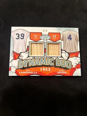 LEAF LUMBER 2/6  ROY CAMPANELLA/DUKE SNIDER BAT CARD - Image 1 of 2