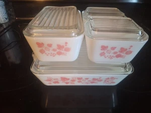 Juego de refrigerador vintage Pyrex de 8 piezas de grosella espinosa - Imagen 1 de 6