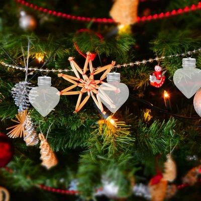  10 Stück weihnachtliche Saftbehälter Getränkeflaschen Weihnachten herzförmige - Bild 1 von 4