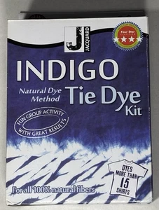 Jacquard Indigo Tie Dye Kit Natural Dye Method for 100% Fibers Makes 15+ Shirts - Picture 1 of 6