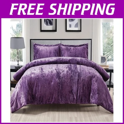 Juego de cama de terciopelo arrugado, 3 piezas Foto 1 de 4