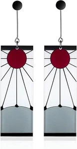 925 Sterling Silber Tanjiro Ohrringe, Anime Cosplay Tanjiro schwarz Ohrringe Ohr cl - Bild 1 von 7