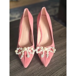 Kate Spade New York Elodie Pearl Embellished Bow Pointed-Toe Pumps Sz. 7.5B - Picture 1 of 8