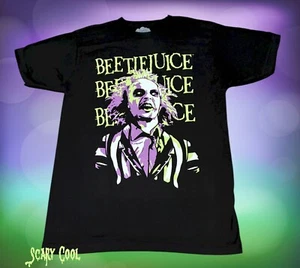 New Beetlejuice Poster 1988 Michael Keaton schwarz Herren Vintage T-Shirt - Bild 1 von 2