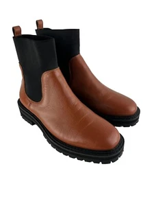 Faryl by Robin Faryl Boots Womens 9 Brown Siano Leather Chunky Chukka - Picture 1 of 13