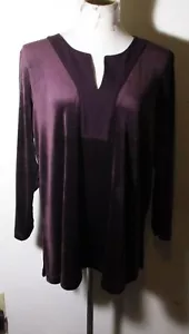 Women's J. JILL Pinot Crushed Velvet Long Sleeve V-Neck Top Size XL Pet. NWT - Picture 1 of 6