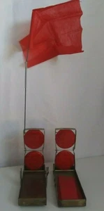 Vintage Miro-Flare Roadside Emergency Reflector Model 19 USA w/ Flag - Picture 1 of 8