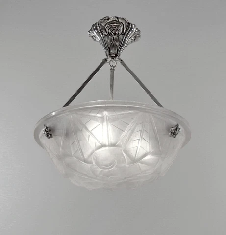 DEGUE : FRENCH 1930 ART DECO CHANDELIER .......... lustre lamp suspension lampe Cover