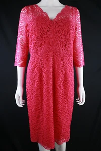 M&Co Boutique Ladies Lace Pink Dress Wedding Occasion Size UK 14 NWT - Picture 1 of 16